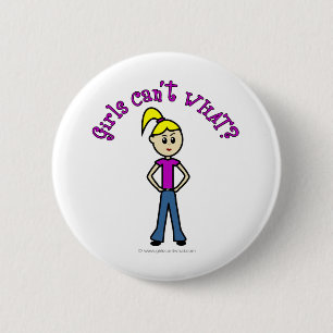 Badge Rond 5 Cm Les filles légères ne peuvent quoi ?Logo
