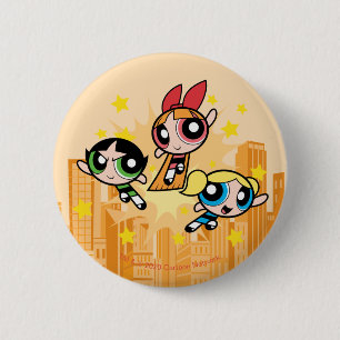 Badge Rond 5 Cm Les Filles Powerpuff Sauvent La Journée
