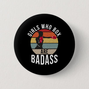 Badge Rond 5 Cm Les Filles Qui Boîtes Sont Mauvais Sport Boxer De