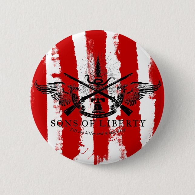 Badge Rond 5 Cm Les fils du rebelle de liberté barre le bouton (Devant)