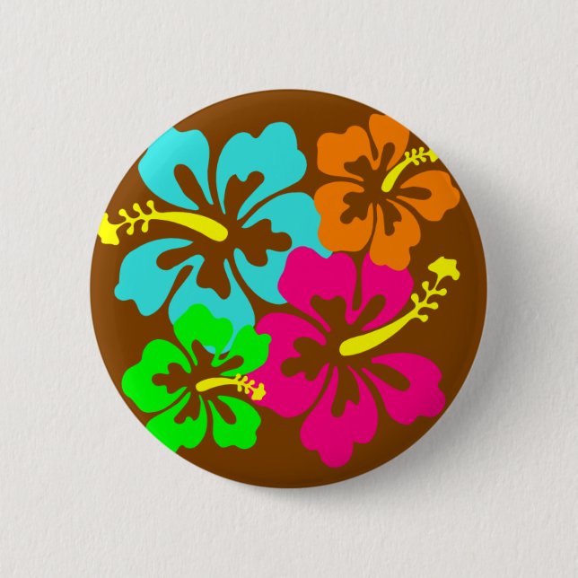 Badge Rond 5 Cm Les fleurs d'Hibiscus (Devant)