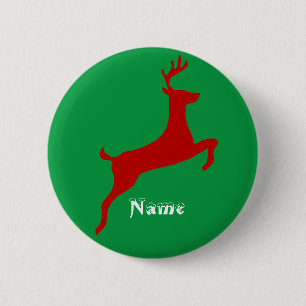 Badge Rond 5 Cm Les flocons de neige de Red Deer