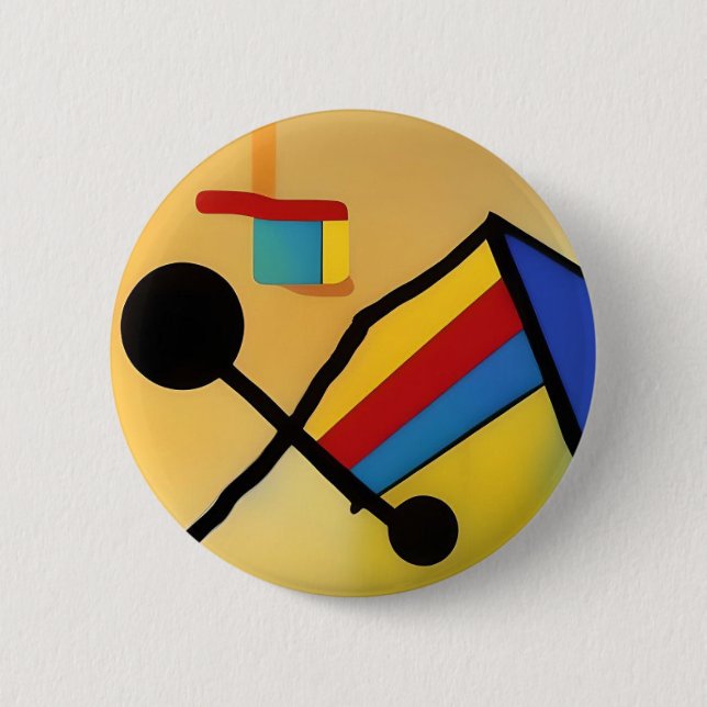 Badge Rond 5 Cm Les formes se connectant avec les couleurs (Devant)