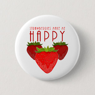 Badge Rond 5 Cm Les fraises me rendent heureux Mignon design de fr