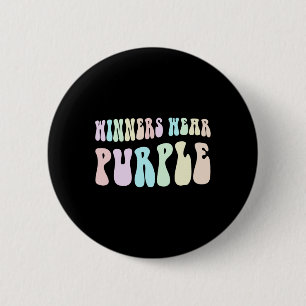 Badge Rond 5 Cm Les gagnants de Retro portent un soutien violet Pa