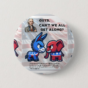 Badge Rond 5 Cm Les gars ne pouvons-nous pas tous aller de l'avant