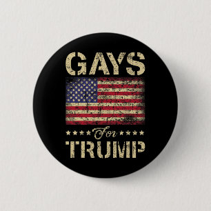 Badge Rond 5 Cm Les Gays Pour Les Étoiles Trump Et Le Drapeau Amér