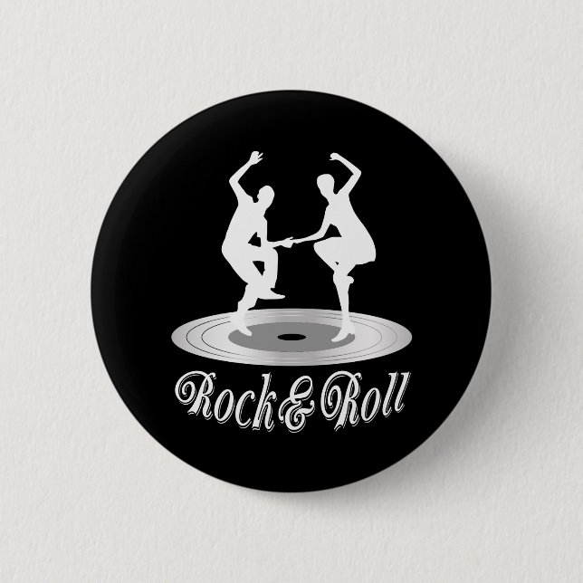 Badge Rond 5 Cm Les gens dansent Rock and roll (Devant)