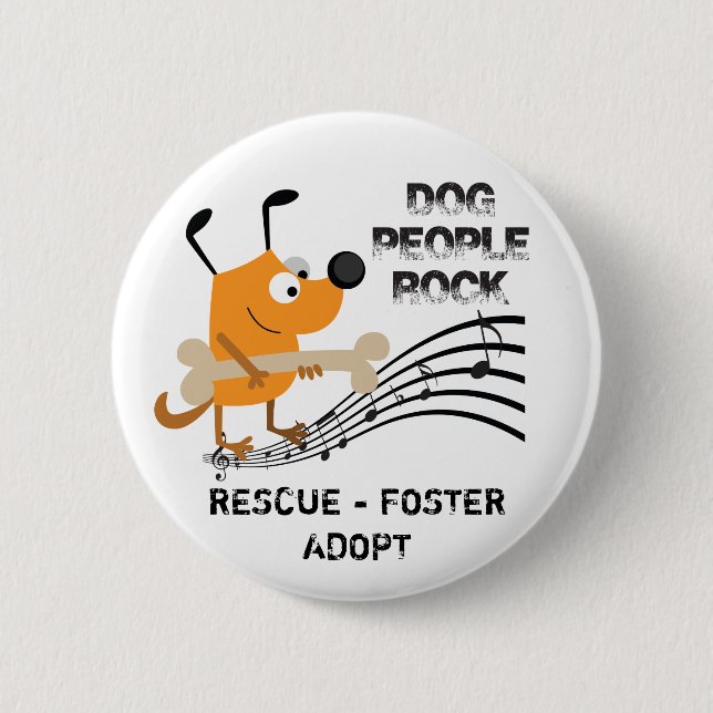 Badge Rond 5 Cm Les gens de chien rochent bouton (Devant)