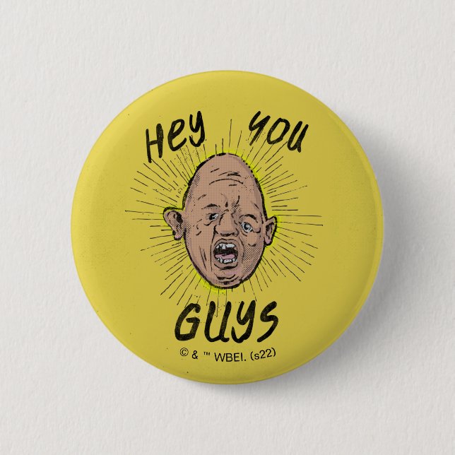 Badge Rond 5 Cm Les Goonies Sloth Doodle "Hey les gars" (Devant)