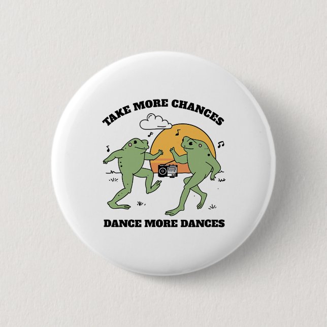 Badge Rond 5 Cm Les grenouilles dansent ensemble (Devant)