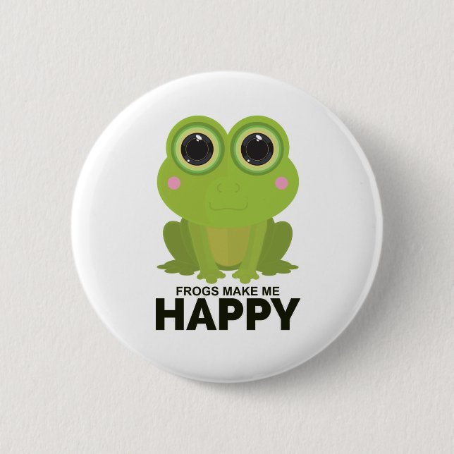 Badge Rond 5 Cm Les grenouilles me rendent heureux (Devant)