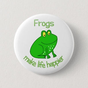 Badge Rond 5 Cm Les grenouilles rendent la vie plus heureuse