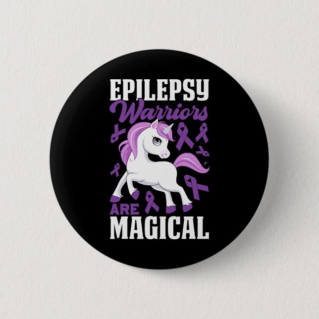 Badge Rond 5 Cm Les guerriers de l'épilepsie sont magiques violet  (Devant)