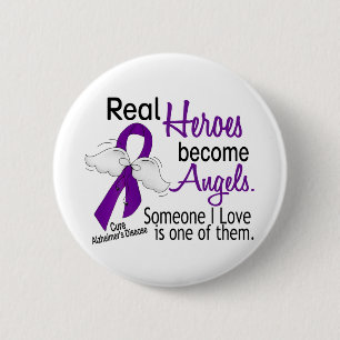 Badge Rond 5 Cm Les héros deviennent maladie d'Alzheimer d'anges