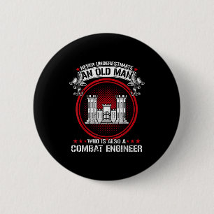 Badge Rond 5 Cm Les hommes ne sous-estiment pas le vieil homme est