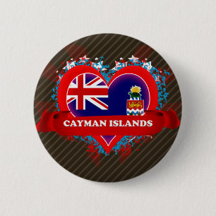 Badge Rond 5 Cm Les Îles Caïman d'amour du cru I