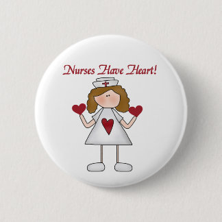 Badge Rond 5 Cm Les infirmières ont des T-shirts cardiaques et des