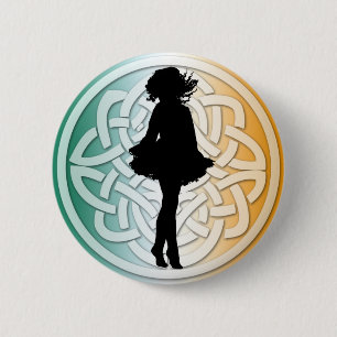 Badge Rond 5 Cm Les Irlandais dansent le bouton celtique de