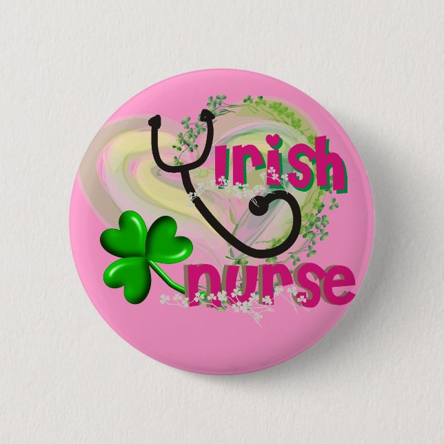 Badge Rond 5 Cm Les Irlandais soignent les cadeaux Artsy de coeur (Devant)
