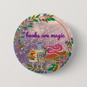 Badge Rond 5 Cm les livres sont magiques