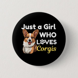 Badge Rond 5 Cm Les Loves Corgis de Just a Girl