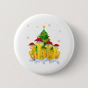 Badge Rond 5 Cm Les lumières de Noël des arbres de Tuba raglan