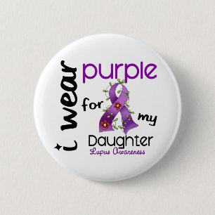 Badge Rond 5 Cm Les lupus I PORTENT le POURPRE POUR MA FILLE 43