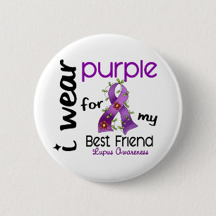 Badge Rond 5 Cm Les lupus I PORTENT le POURPRE POUR MON MEILLEUR