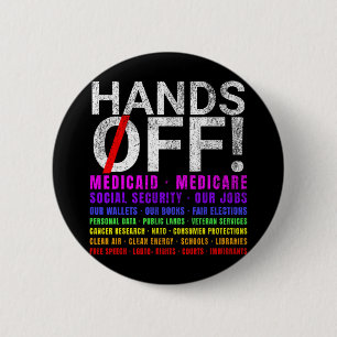 Badge Rond 5 Cm Les Mains De La Manifestation Résistent Protéger L