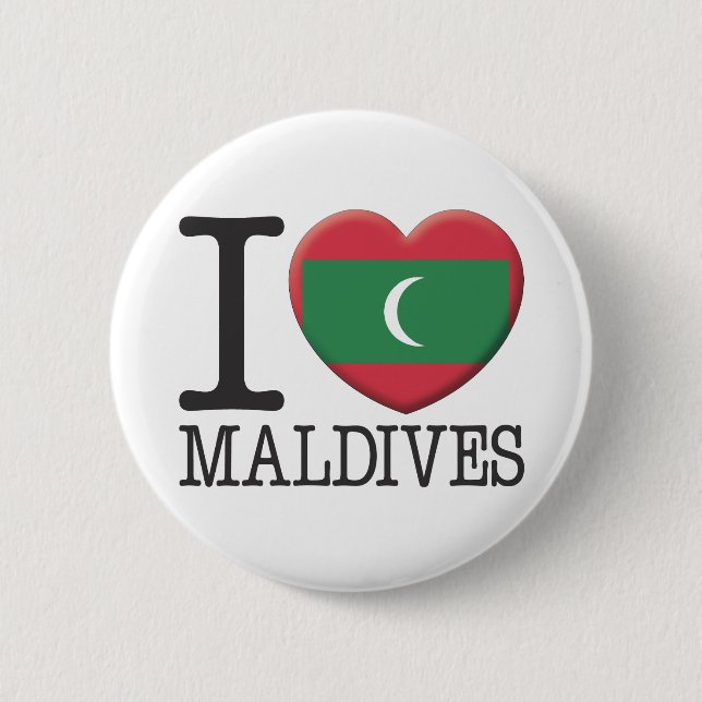 Badge Rond 5 Cm Les Maldives (Devant)