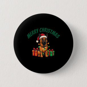 Badge Rond 5 Cm Les Malinois Belges Habillés Pour Noël