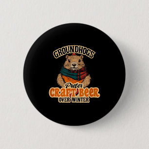 Badge Rond 5 Cm Les marmottes préfèrent la bière artisanale à l'hi
