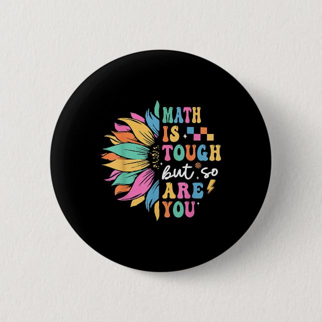 Badge Rond 5 Cm Les maths sont difficiles mais vous aussi Retour a (Devant)
