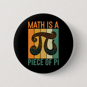 Badge Rond 5 Cm Les maths sont un morceau de Pi Retro Pi Day Profe