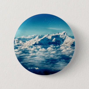 Badge Rond 5 Cm Les montagnes de l'Himalaya dans les nuages Ciel b