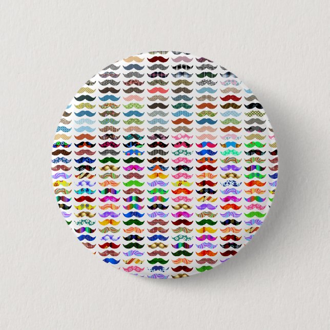 Badge Rond 5 Cm les moustaches modèlent est drôle (Devant)
