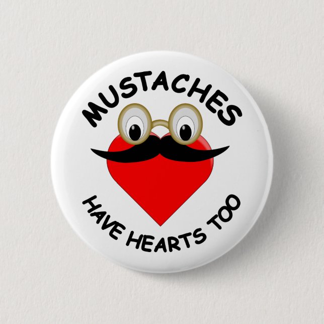 Badge Rond 5 Cm Les moustaches ont aussi des coeurs (Devant)