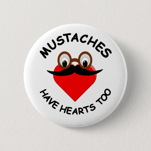Badge Rond 5 Cm Les moustaches ont aussi des coeurs (Devant)