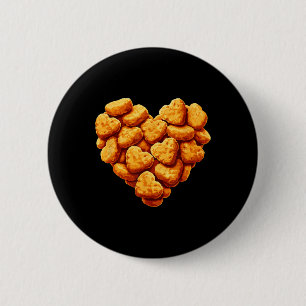 Badge Rond 5 Cm Les nuggets de poulet sont mon cœur de la Saint-Va