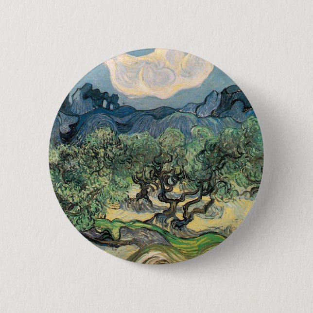 Badge Rond 5 Cm Les oliviers, Vincent van Gogh (Devant)