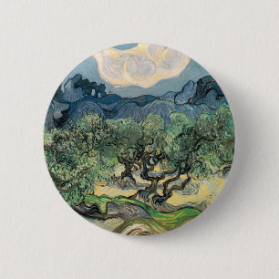 Badge Rond 5 Cm Les oliviers, Vincent van Gogh