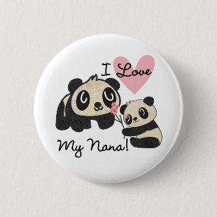 Badge Rond 5 Cm Les pandas I aiment ma Nana