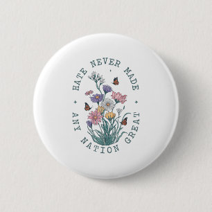 Badge Rond 5 Cm Les papillons floraux anti-Trump Président démocra