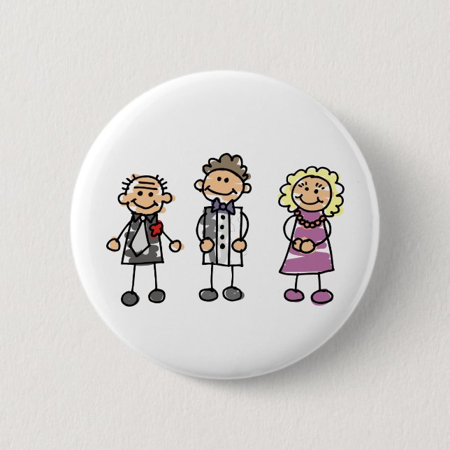 Badge Rond 5 Cm Les Parents De La Salle Le Jour Du Mariage (Devant)