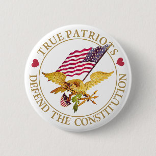 BADGE ROND 5 CM LES PATRIOTES VRAIS DÉFENDENT LA CONSTITUTION