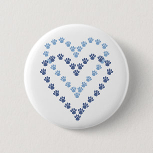 Badge Rond 5 Cm Les pattes ici boutonnent les empreintes de pattes