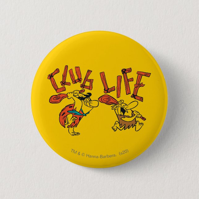 Badge Rond 5 Cm Les Pierrafeu | Fred & Barney - Club Life (Devant)