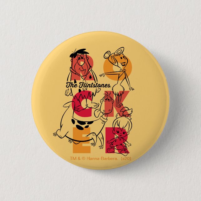 Badge Rond 5 Cm Les Pierrafeu | ROCKER (Devant)