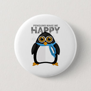 Badge Rond 5 Cm Les pingouins me rendent heureux